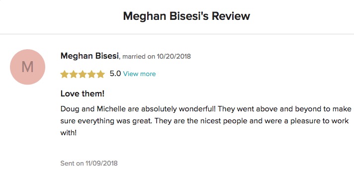 WeddingWire Review Meghan & Kevin 2018
